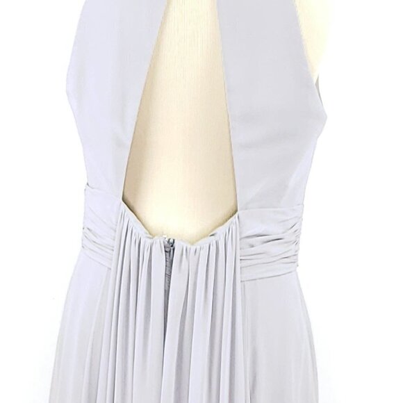 Vivian Diamond dessy collection open back draped front dress in platinum sz10 - Picture 3 of 10